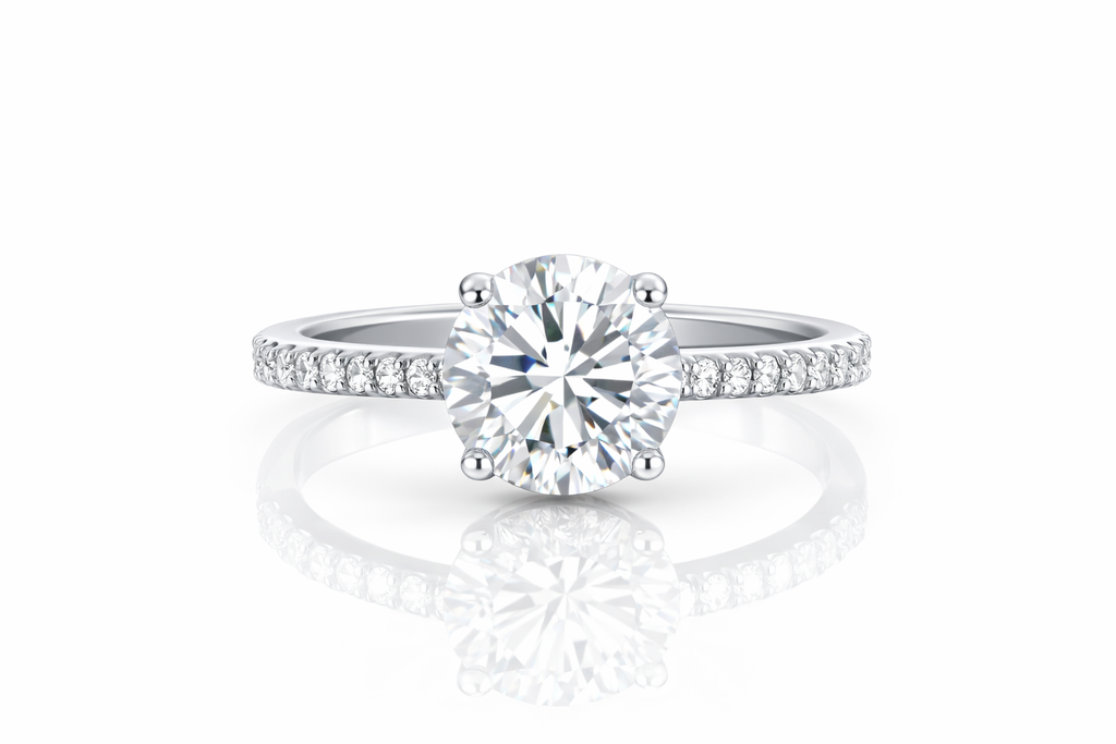 Cernisse Moissanite Solitaire Ring in 14K White Gold