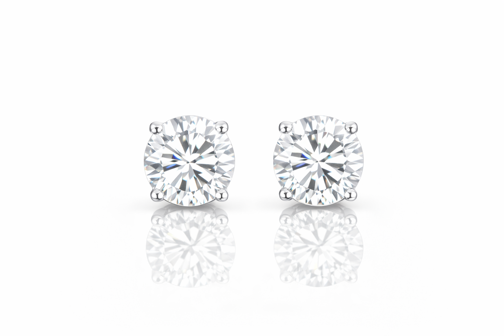 Cernisse Moissanite Earrings in 14K White Gold