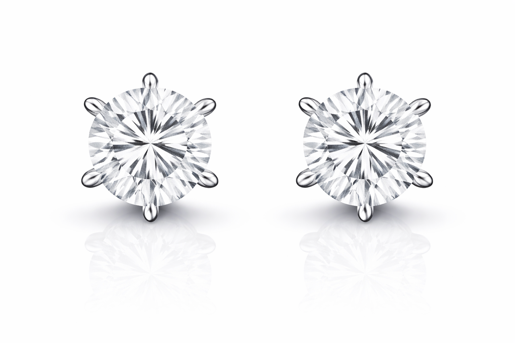 Cernisse Moissanite Earrings in 14K White Gold